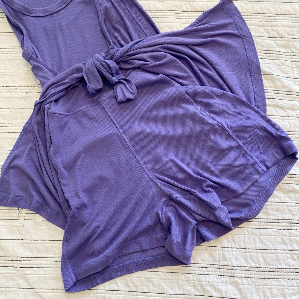Lululemon Modal Wrap Romper 4" Skort Mini Dress Charged Indigo Purple size 4 - Picture 8 of 11